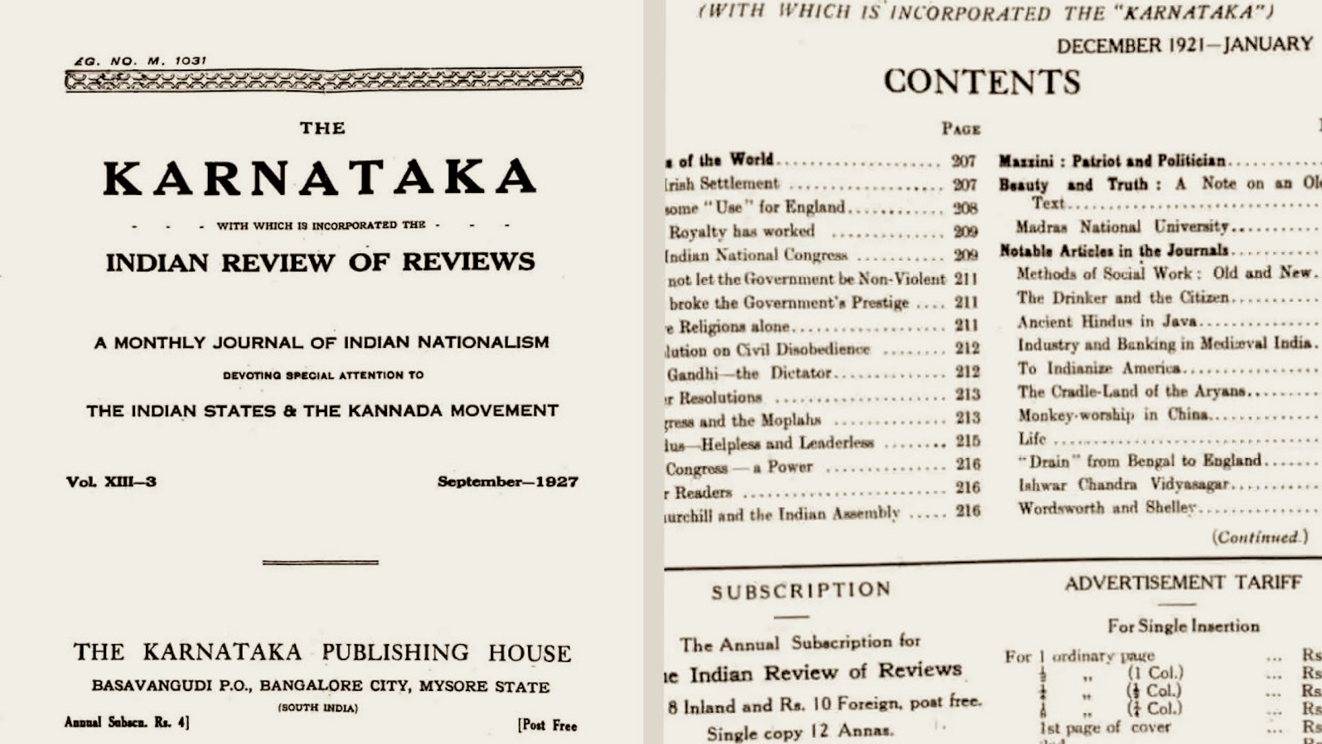 The Karnataka, the Indian Review of Reviews and Aftermath